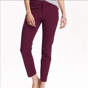 Old Navy Burgundy Wine Color Pixie Ankle Pants